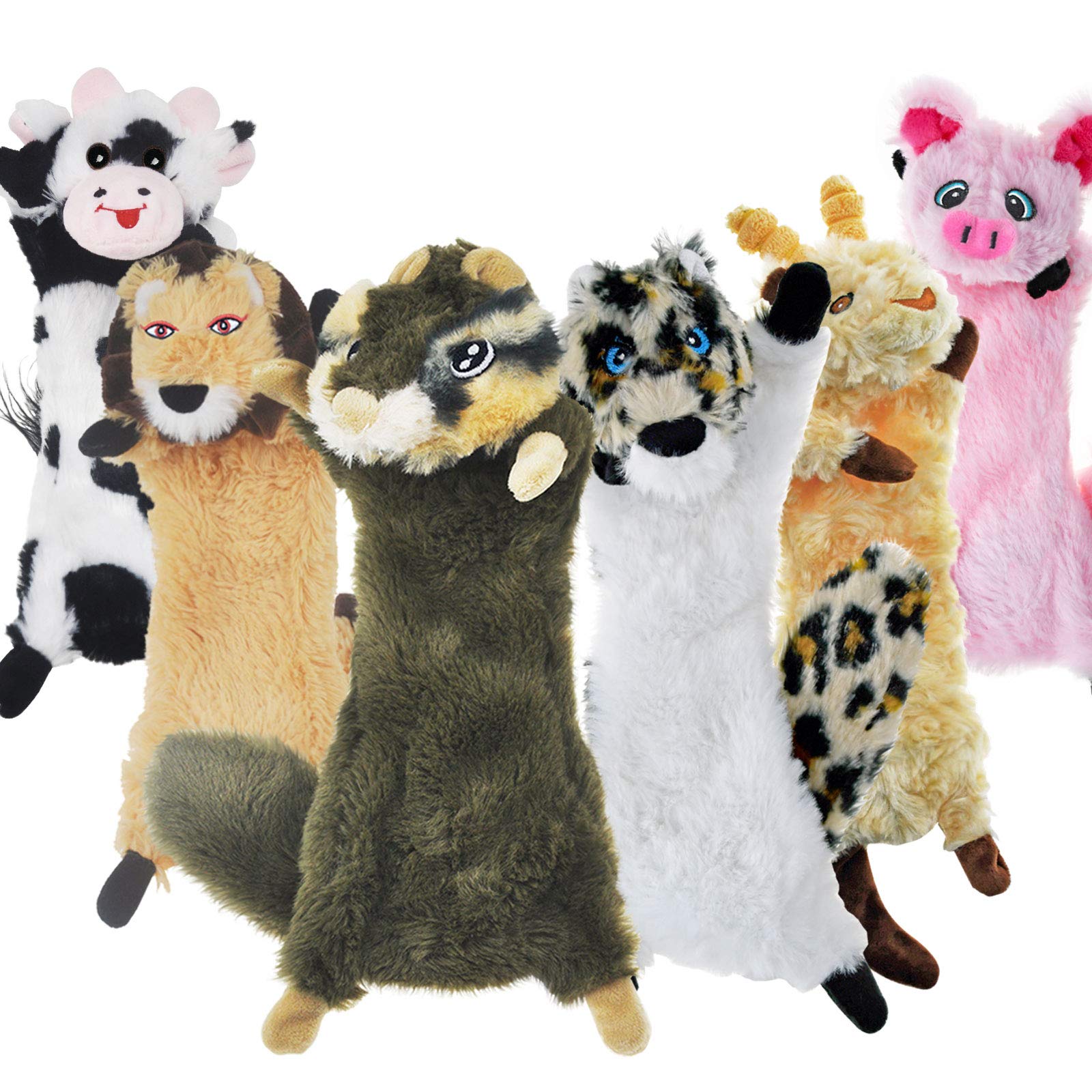 SHARLOVY Dog Squeaky Toy No Stuffing 6 Pack, Dog Toys Crinkle Plush