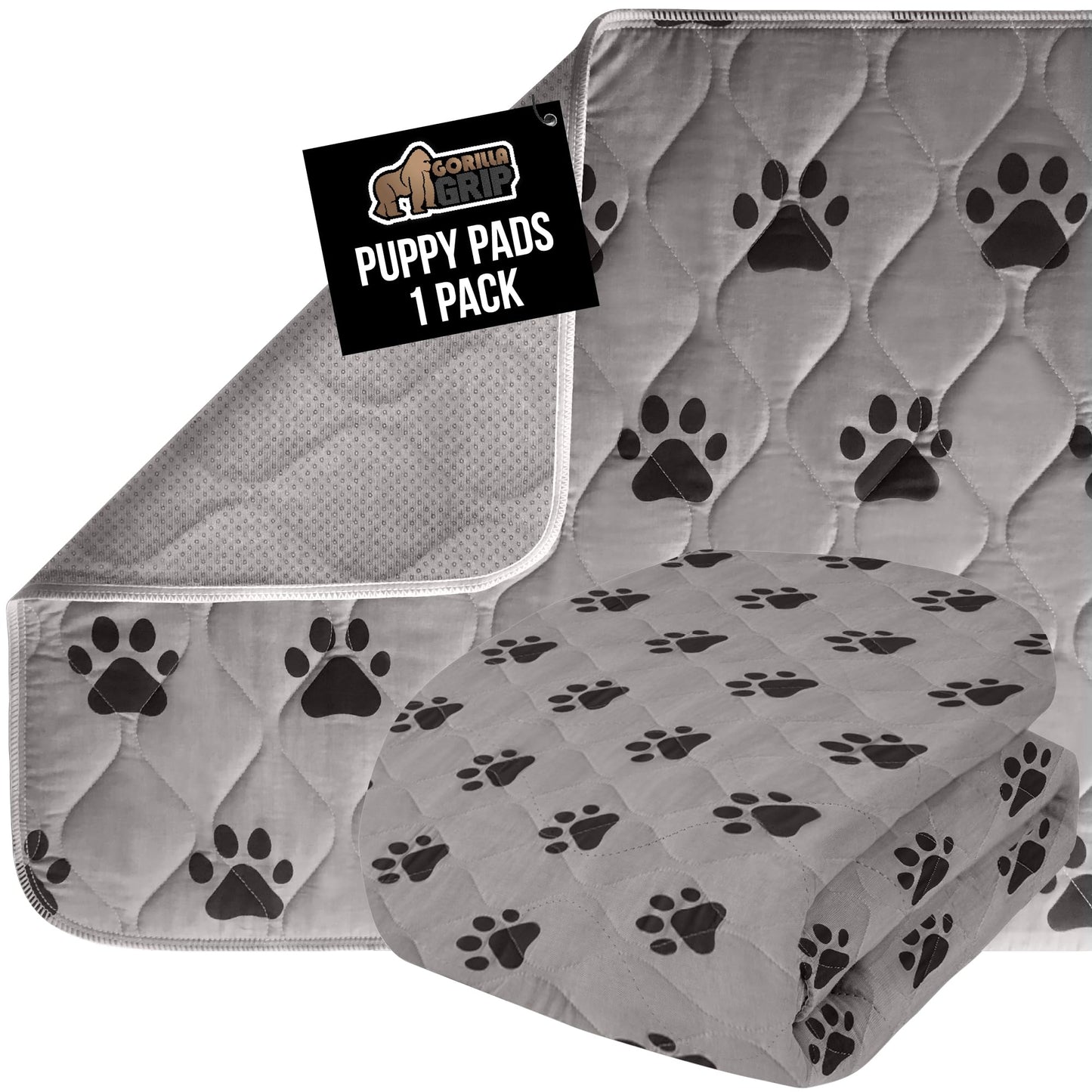 GORILLA GRIP Washable Puppy Pads, 40x26, Slip Resistant Dog Crate Mat