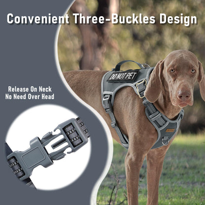 AUNZO Tactical Dog Harness for Large Dog Breeds, No Pull Harness