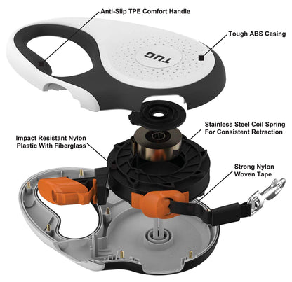 TUG 360° Tangle-Free Retractable Dog Leash with Anti-Slip Handle Leash