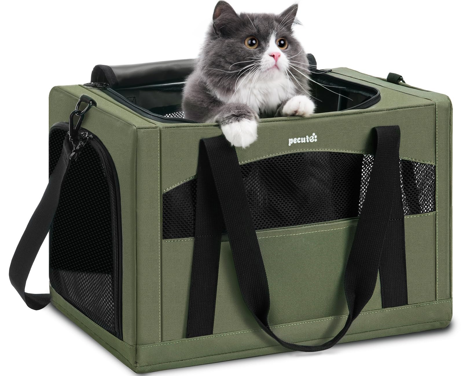 Pecute Cat Carrier Stable, Pet Carrier with Hidden Anxiety Relief Bag