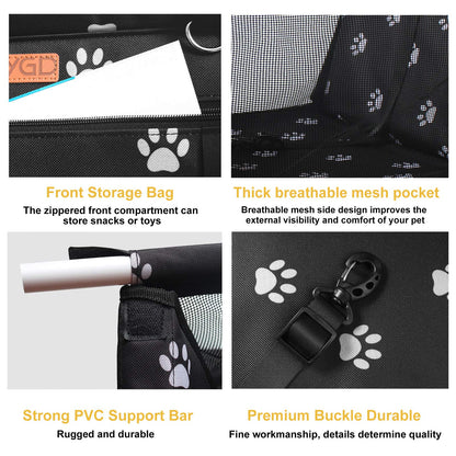 BYGD Pet Dog Booster Seat, with Upgrade Support Rod, Breathable Seat