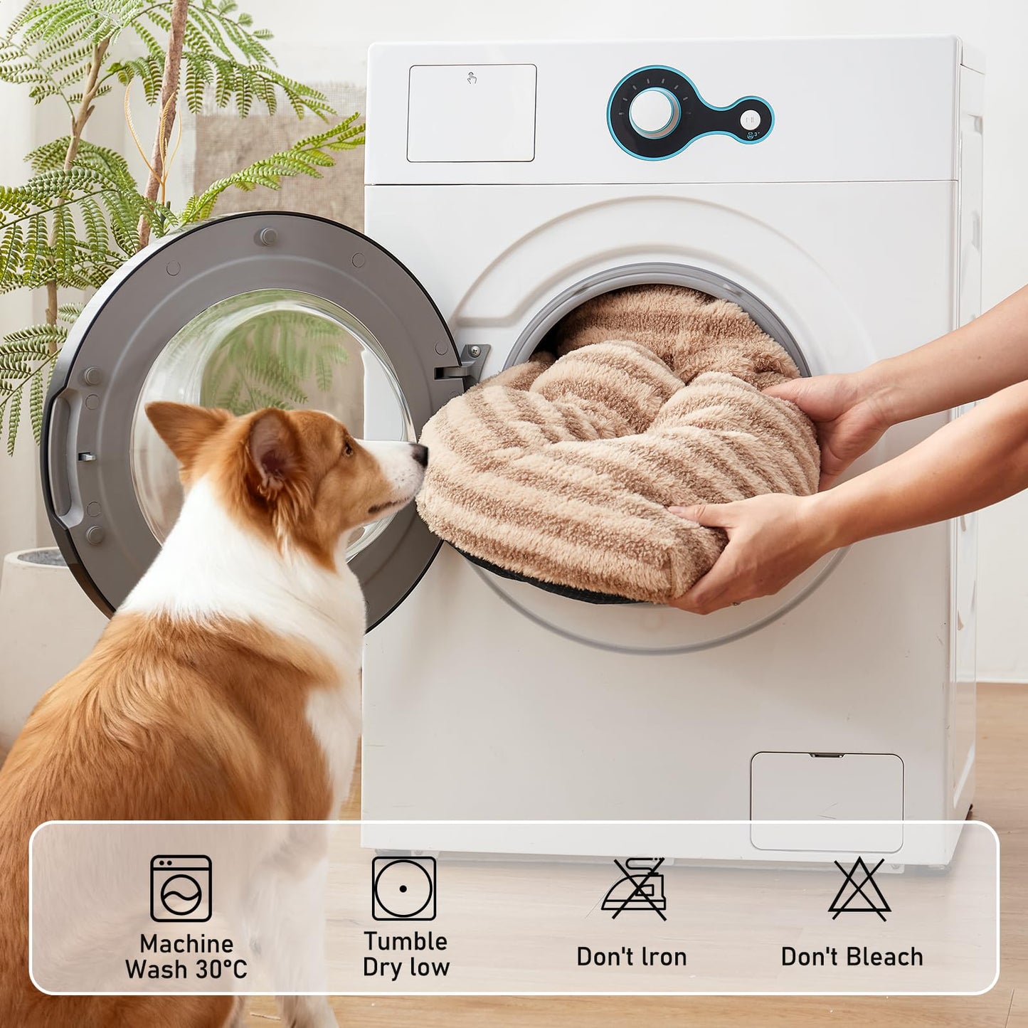 FURTIME Washable Small Dog Bed, Deluxe Dog Crate Beds Comfy Crate