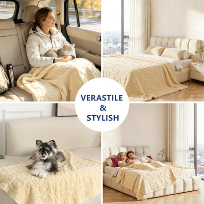 gogobunny Pet Blanket for Dogs Cats, 300GSM Ultra Soft Fleece Crate