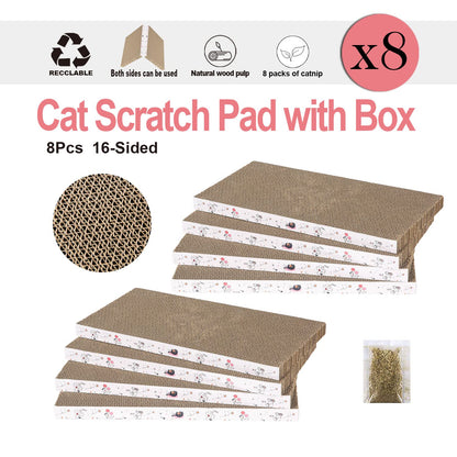 8 Packs in 1 Cat Scratch Pad, Cat Scratcher