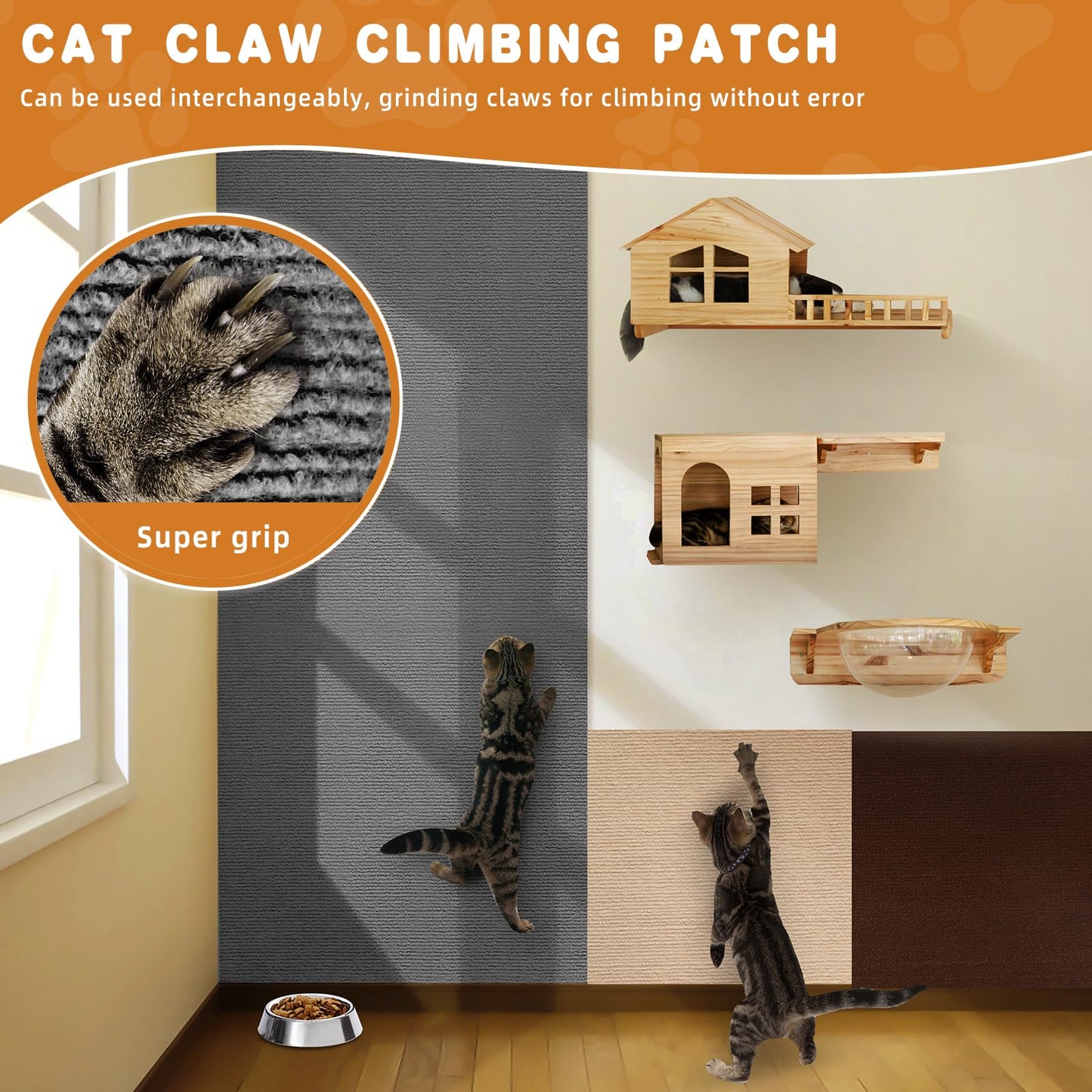ACEDIGI 4pack Cat Scratch Couch Furniture and Wall Protector, Tower