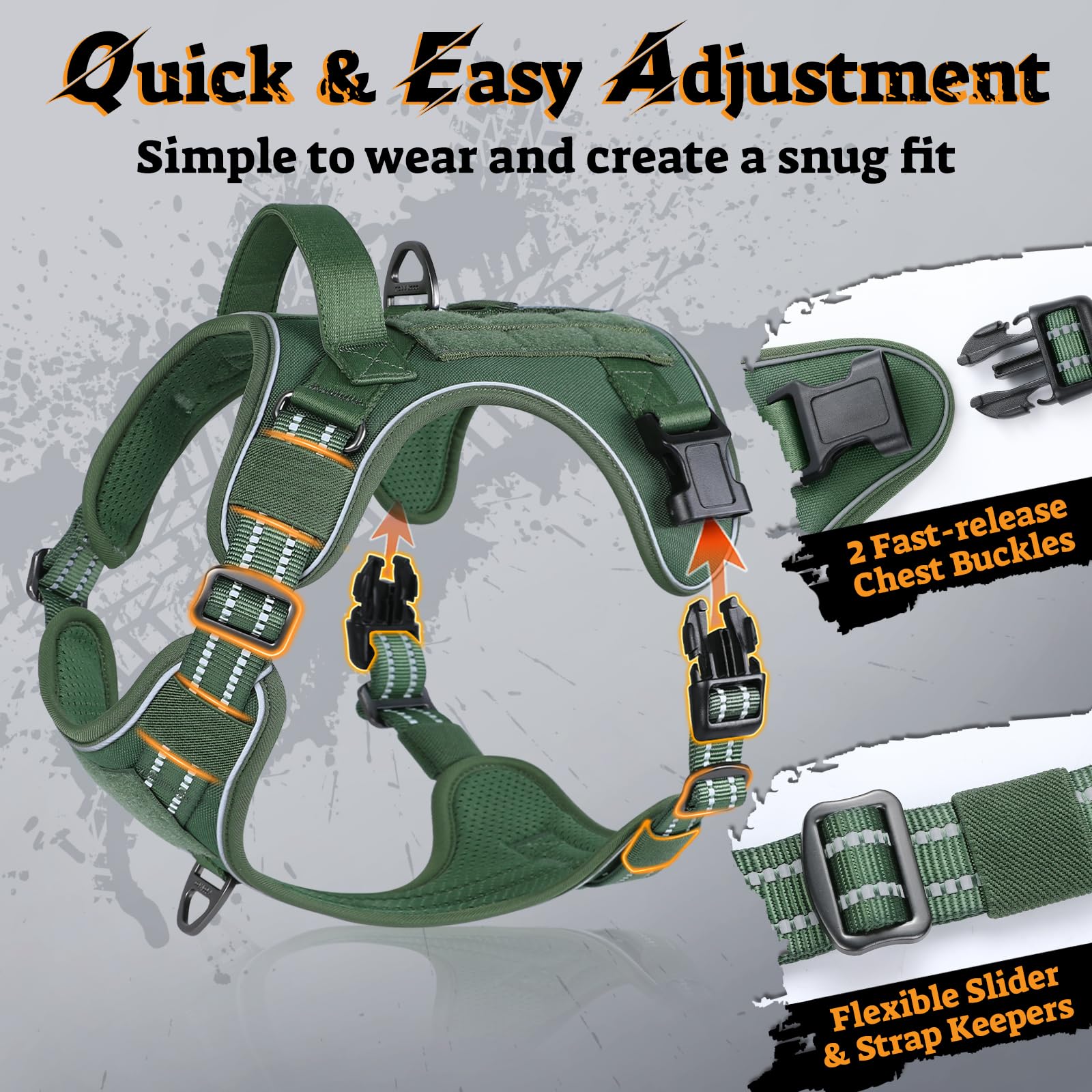 rabbitgoo Tactical Dog Harness for Medium Dogs No Pull Harness