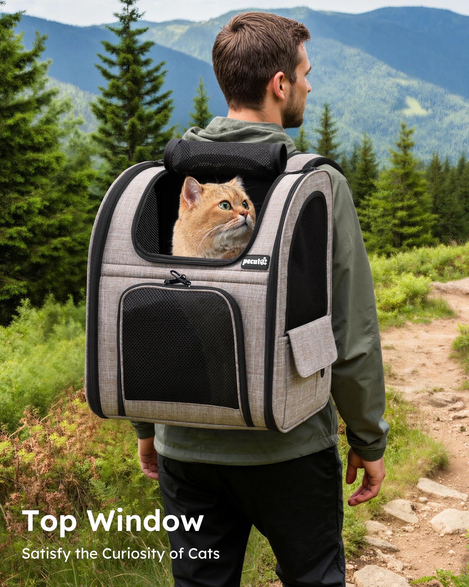 Pecute Cat Backpack Carrier Expandable, Pet Backpack