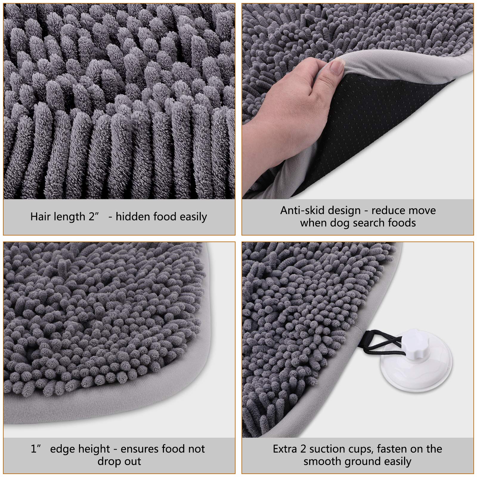 Rundik Snuffle Mat for Dogs, 17'' x 21'' Dog Sniffing Interactive Game
