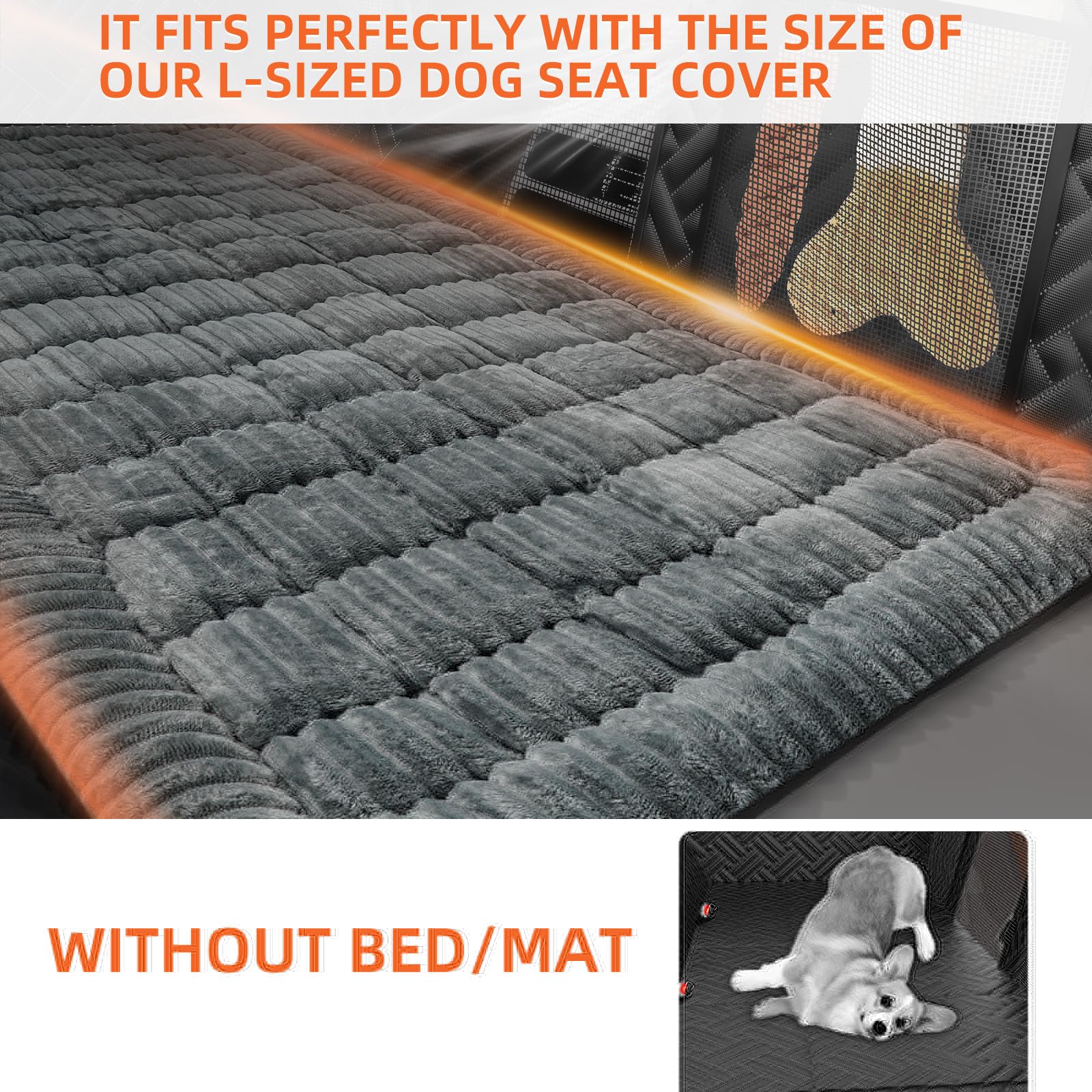 LEHNI Backseat Pet Bed Mat, Deluxe Dog Seat Covers,Truck Plaid Seat