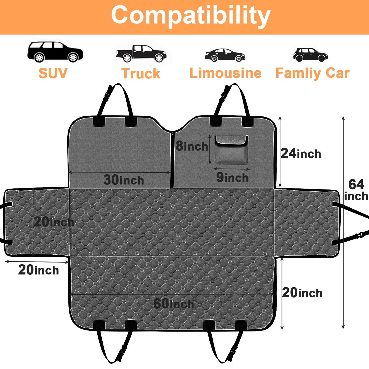 Mancro Dog Car Seat Cover, 2026 Upgraded 600D Heavy Duty Seat