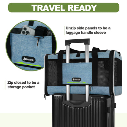 GAPZER Cat Carrier 18 x 11 x 11 Top Loading Soft-Sided Pet Travel Bag