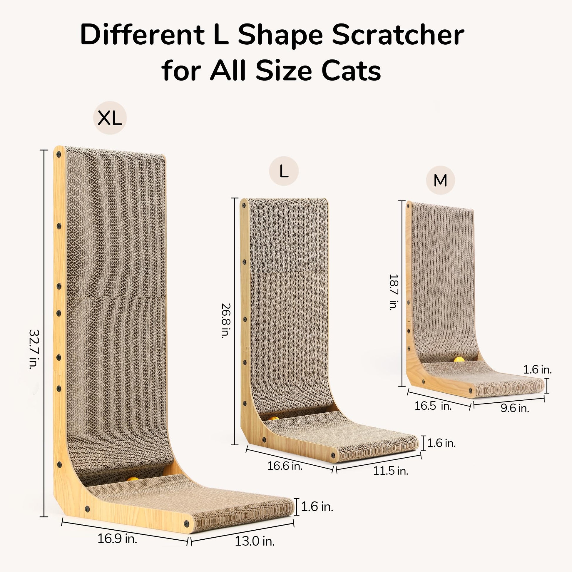 FUKUMARU Cat Scratcher, L Shape Cat Scratch Pad Wall Mounted, Pad