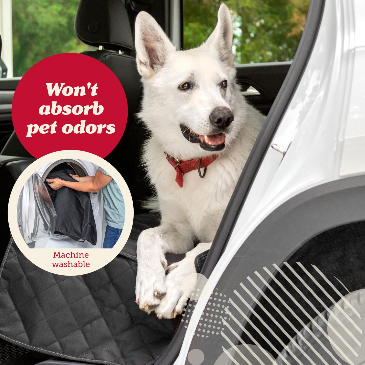 Lusso Gear Dog Car Seat Cover Waterproof Non-Slip Car Back Seat