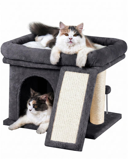 Aechonow Cat Tree for Large Cats, Cat Tree Tower with Scratching Bed