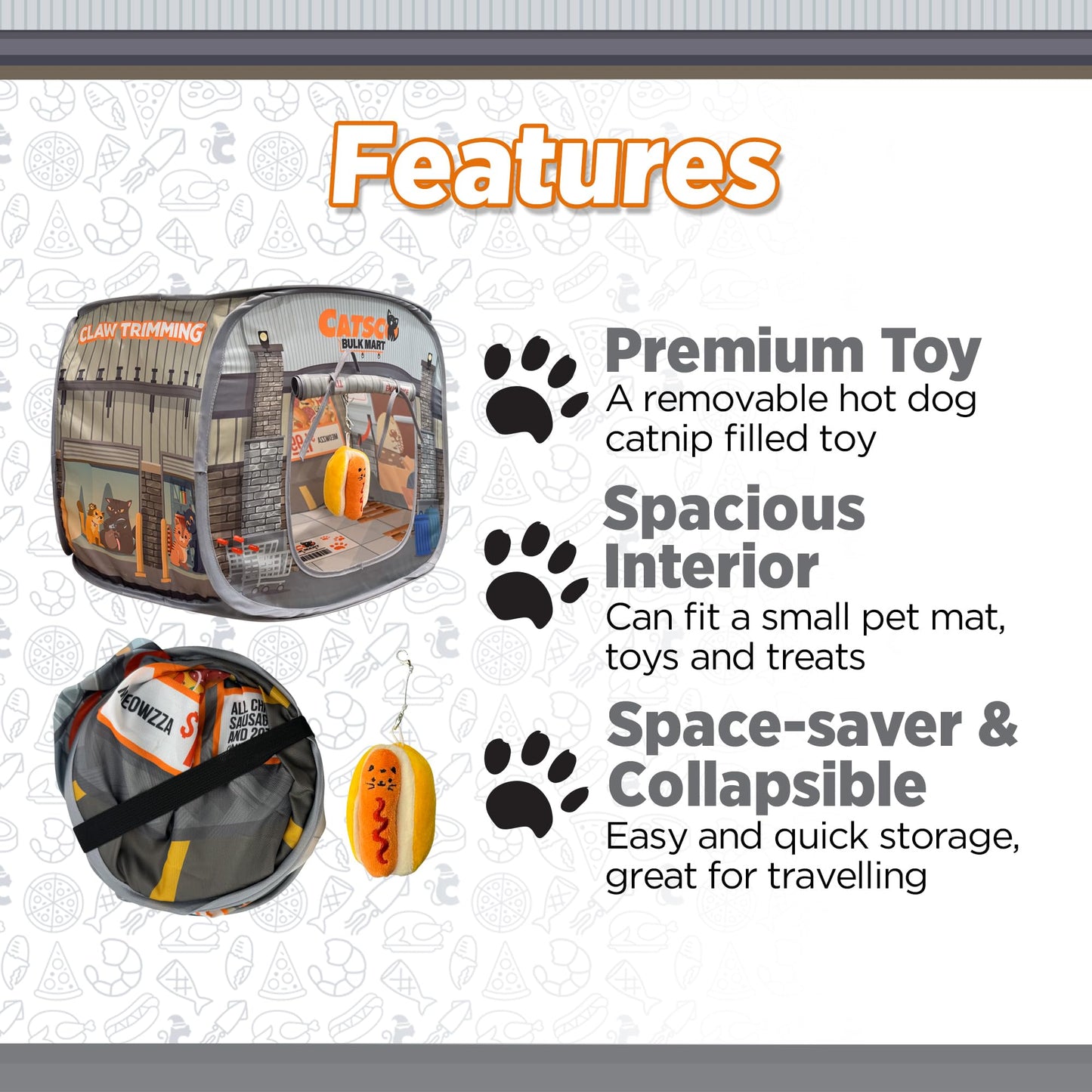 Capnip Cat House Tent for Indoor Cats Pop-Up Cat Tent House Catnip