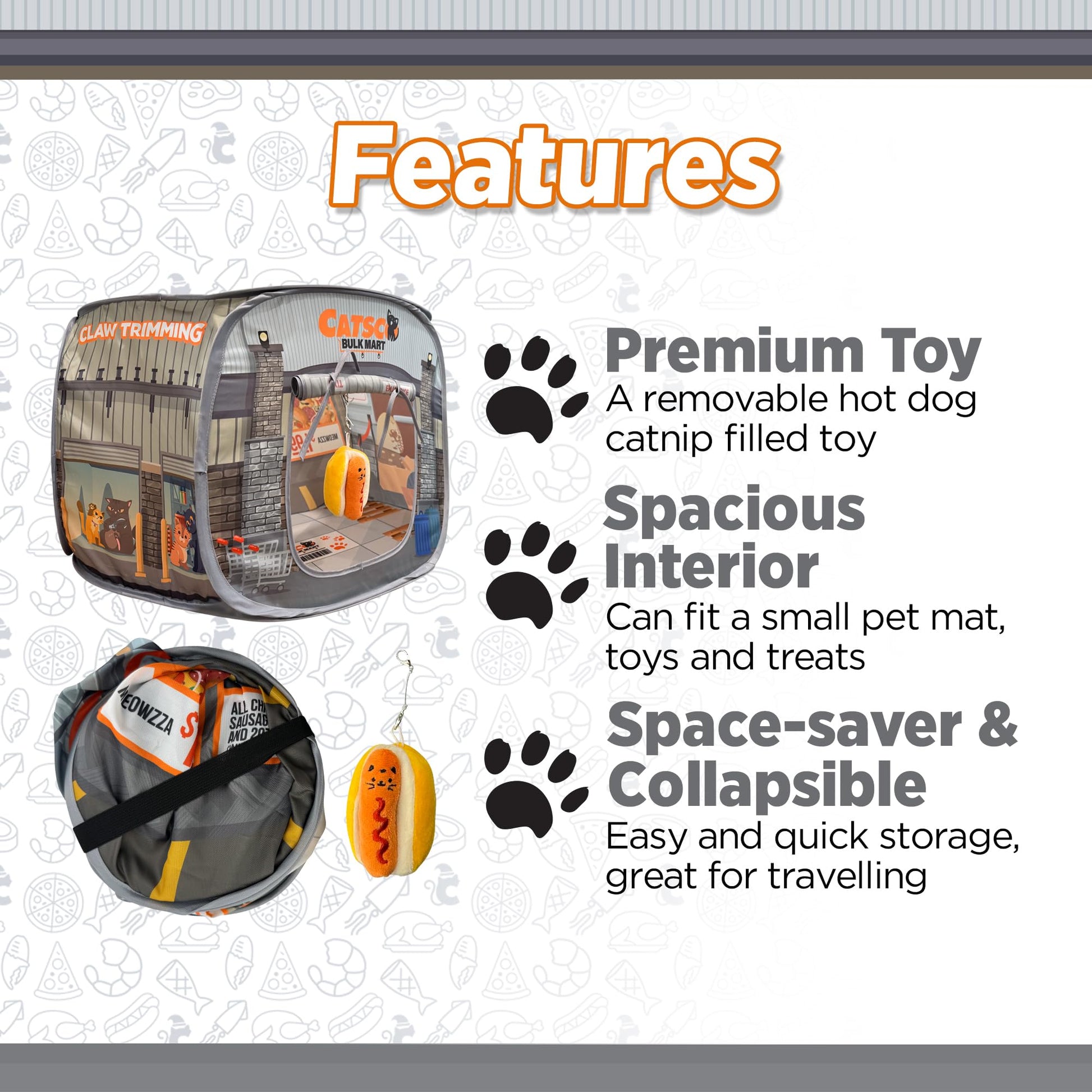 Capnip Cat House Tent for Indoor Cats Pop-Up Cat Tent House Catnip