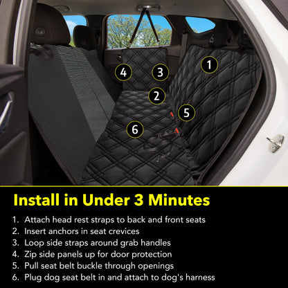Meadowlark Dog Car Seat Cover with Mesh Window, Heavy-Duty Pet Seat