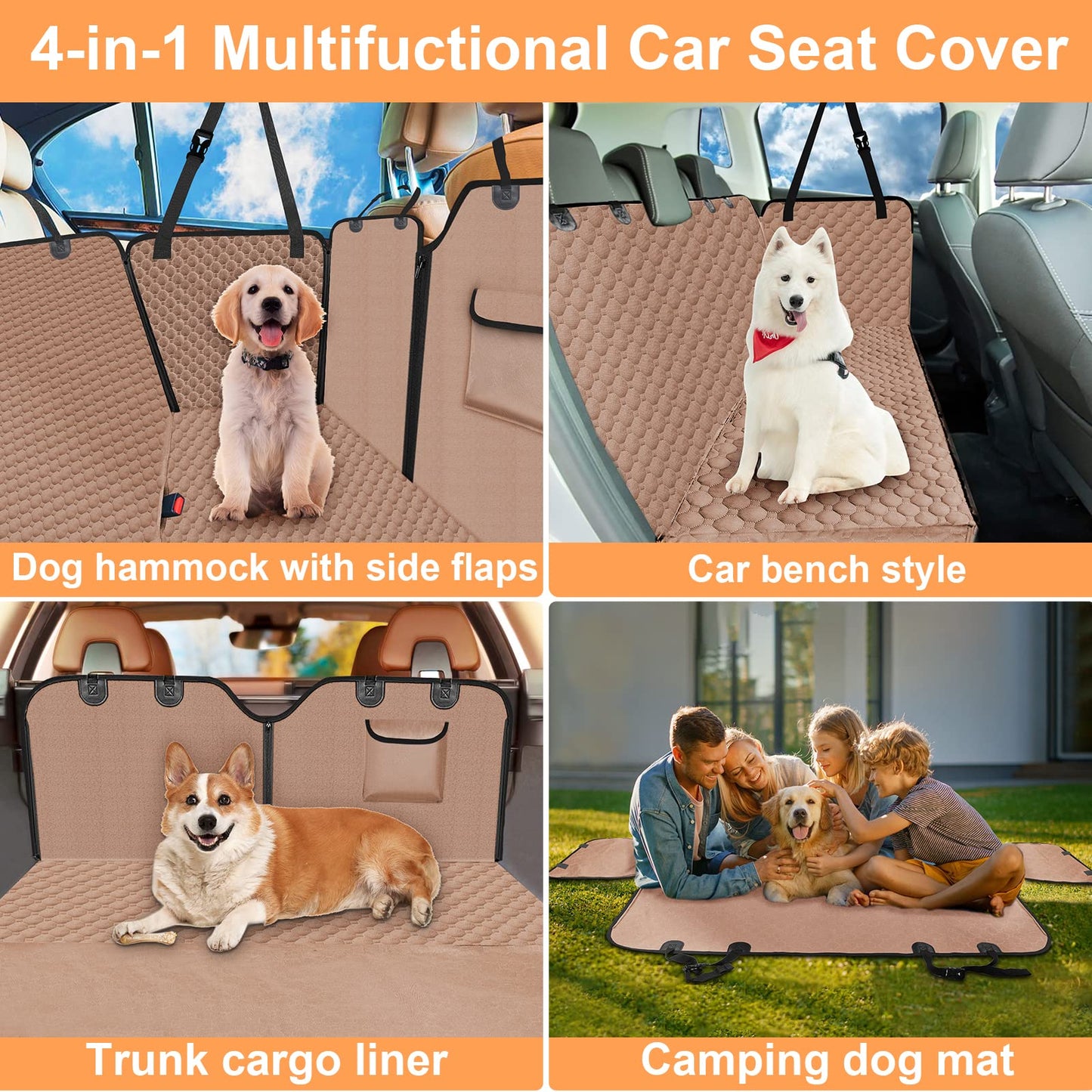 Mancro Back Seat Pet Cover for Dogs, 2026 Upgraded 600D Heavy Seat
