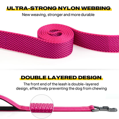 Fida Heavy Duty Dog Leash with 2 Comfortable Padded Handles, Hook