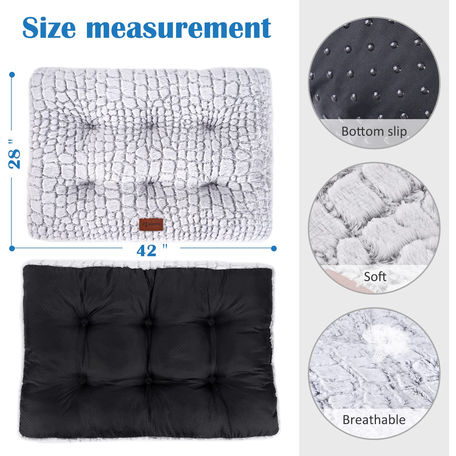 ULIGOTA Plush Dog Bed Soft Crate Pad for Cat Fully Machine Crate