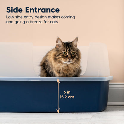 IRIS USA XX-Large Side Entry Cat Litter Box, Open Top Extra Box