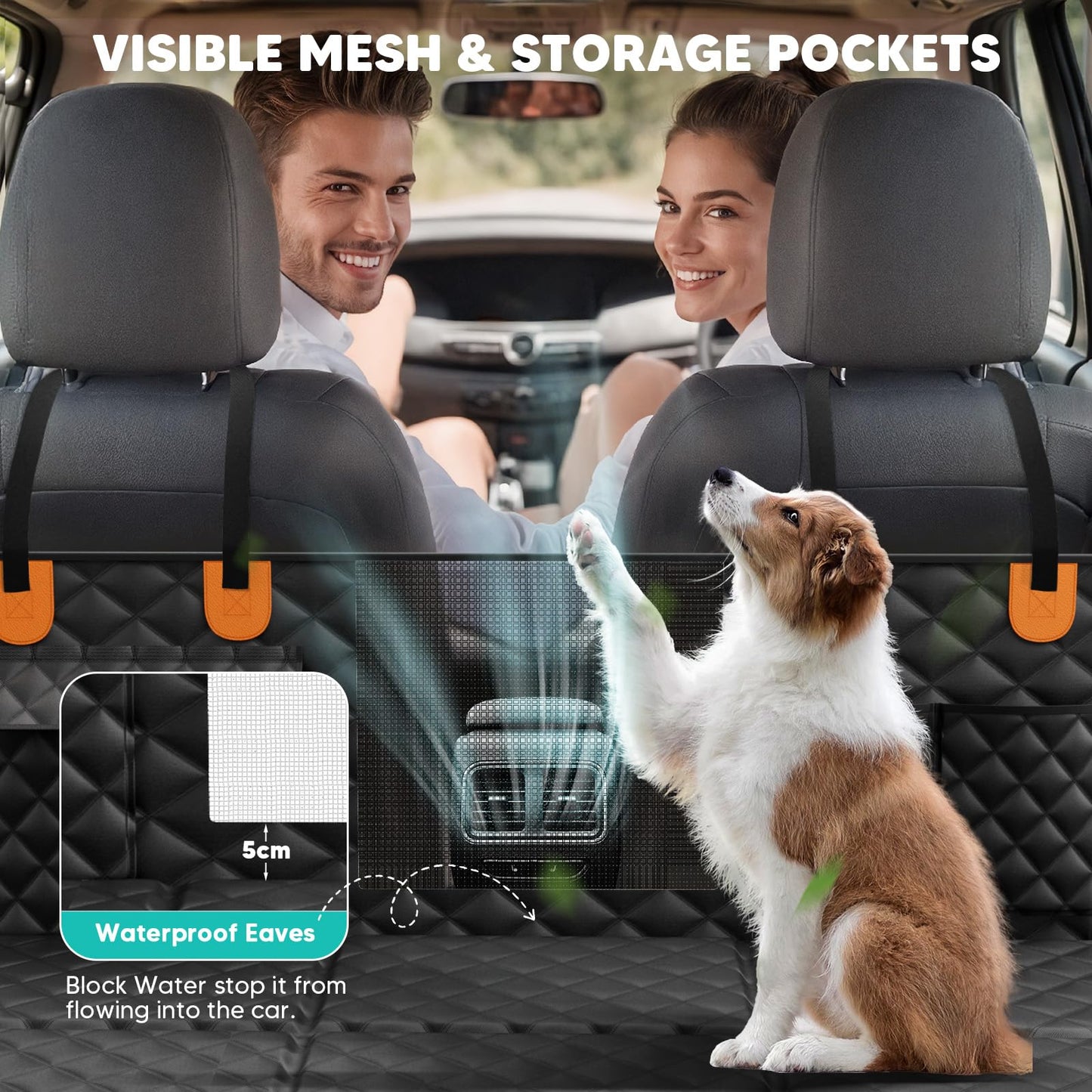 HikeSeptPals Ultra Thick Hard Bottom Dog Car Seat Cover for Back Seat