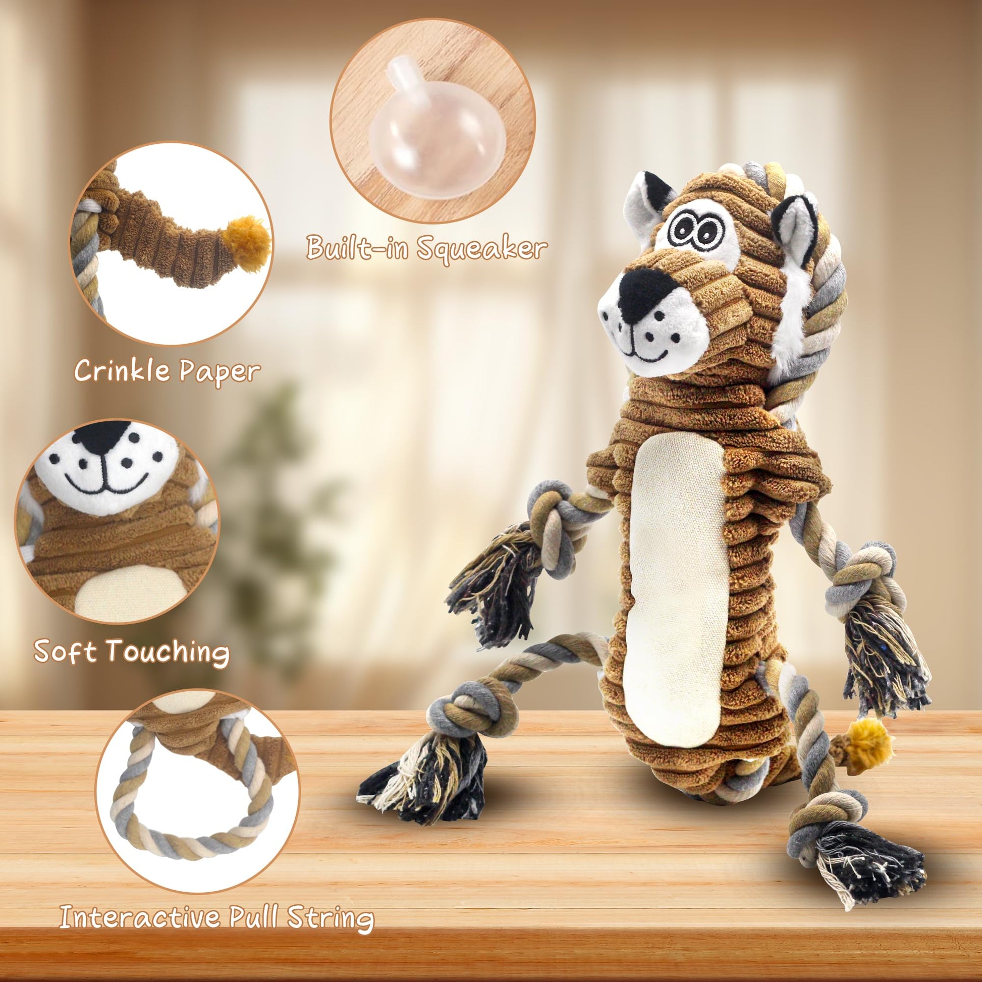 BUYPOW Dog Toys for Large Dog Plush Squeaky Medium Small Dog Toys