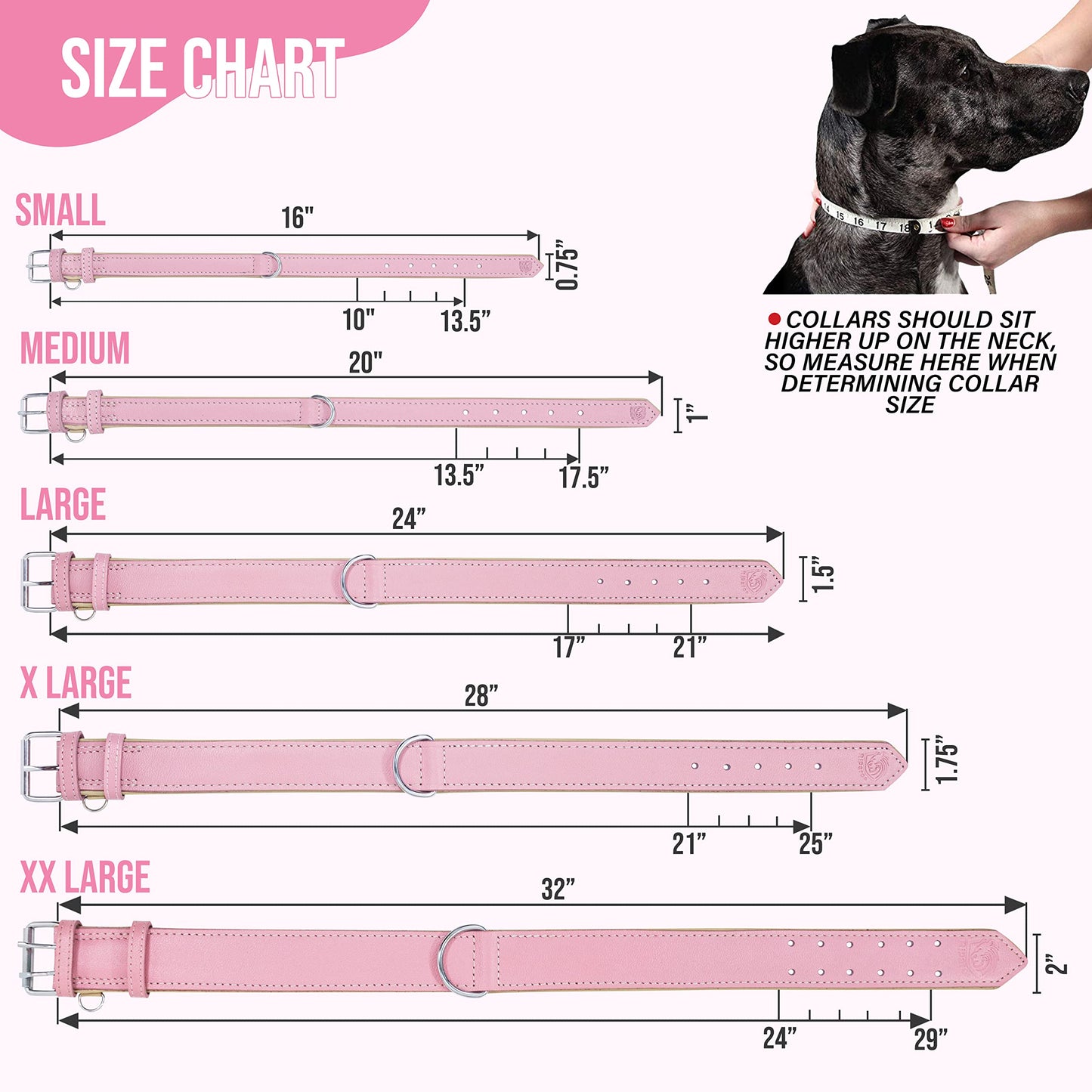 Riparo Dog Collar, Puppy Collar, Leather Dog Collar with Dog Collar