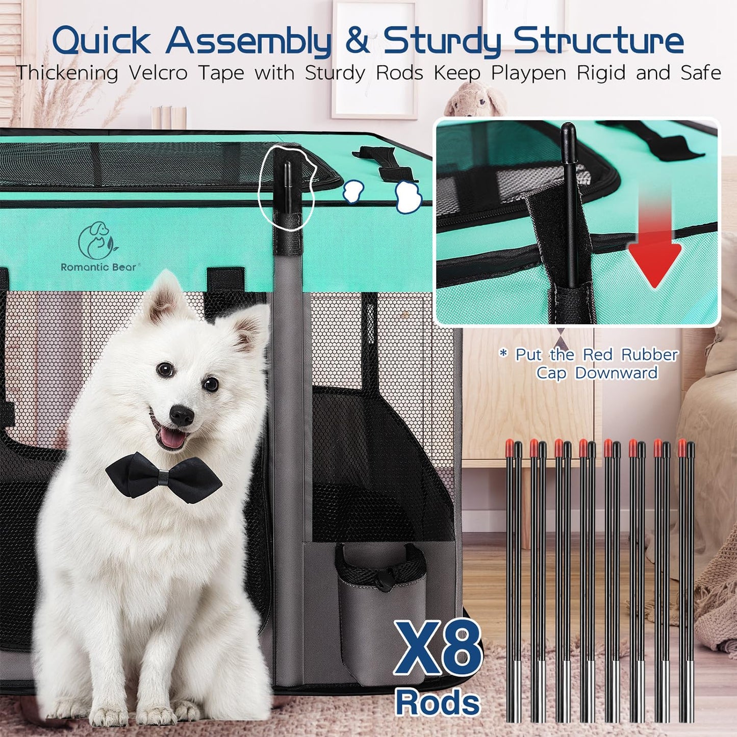 Dog Playpen,Pet Playpen,Foldable Puppy Cat Playpen,Portable Exercise