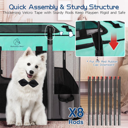 Dog Playpen,Pet Playpen,Foldable Dog Cat Playpens,Portable Exercise