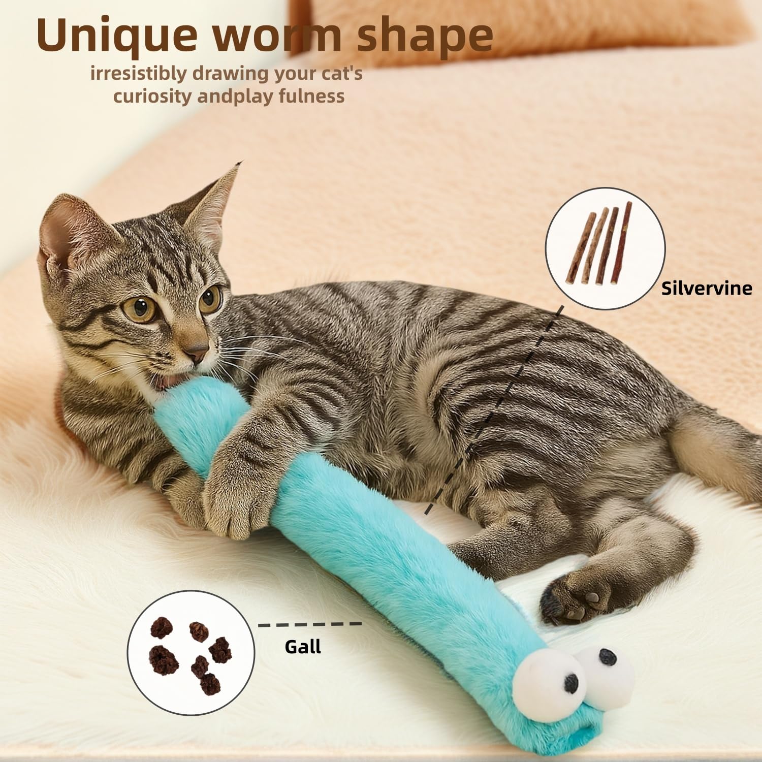 2BB Cat Kicker Toys 3 Pack, Quiet Catnip Toy Pillows for Indoor Catnip