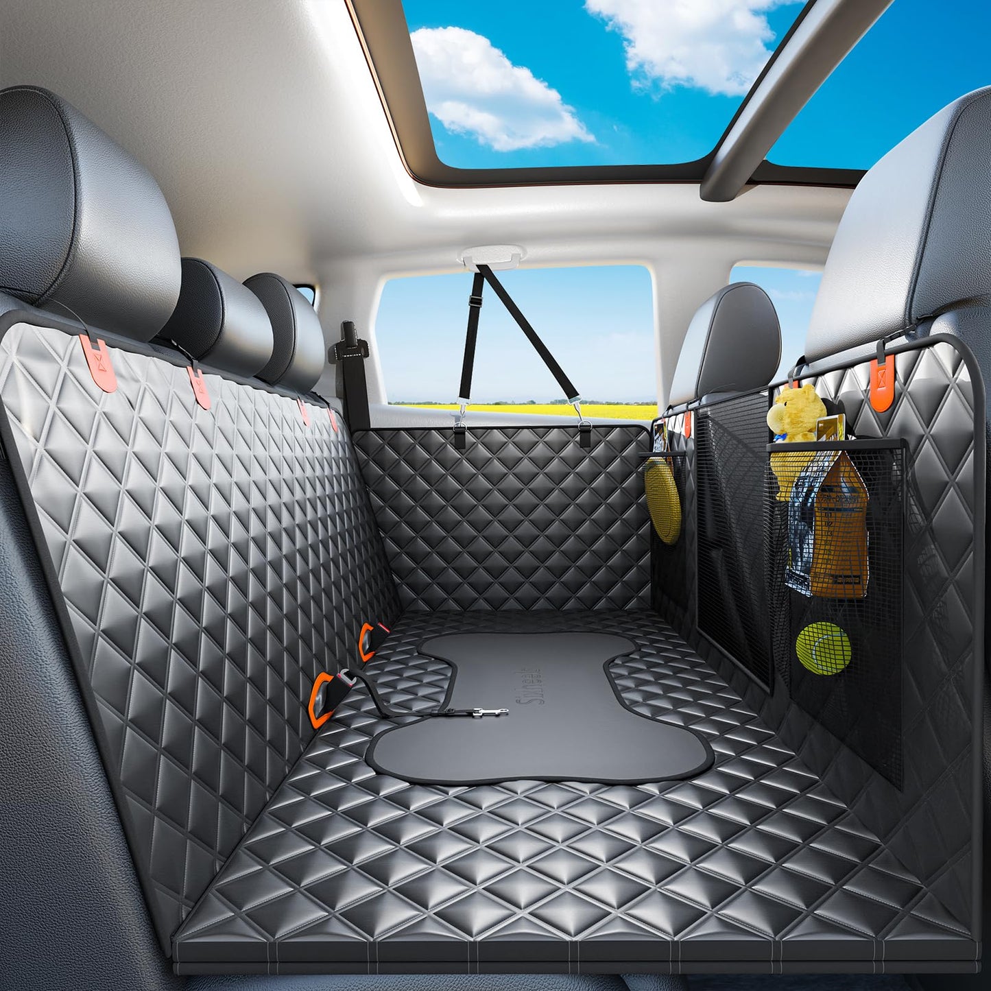 Sixheels Dog Back Seat Cover Hard Bottom Truck Back Seats Seat