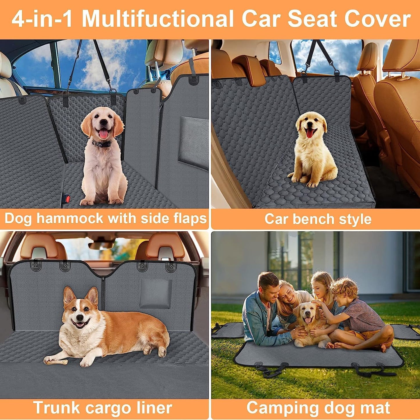 Mancro Dog Car Seat Cover, 2026 Upgraded 600D Heavy Duty Seat