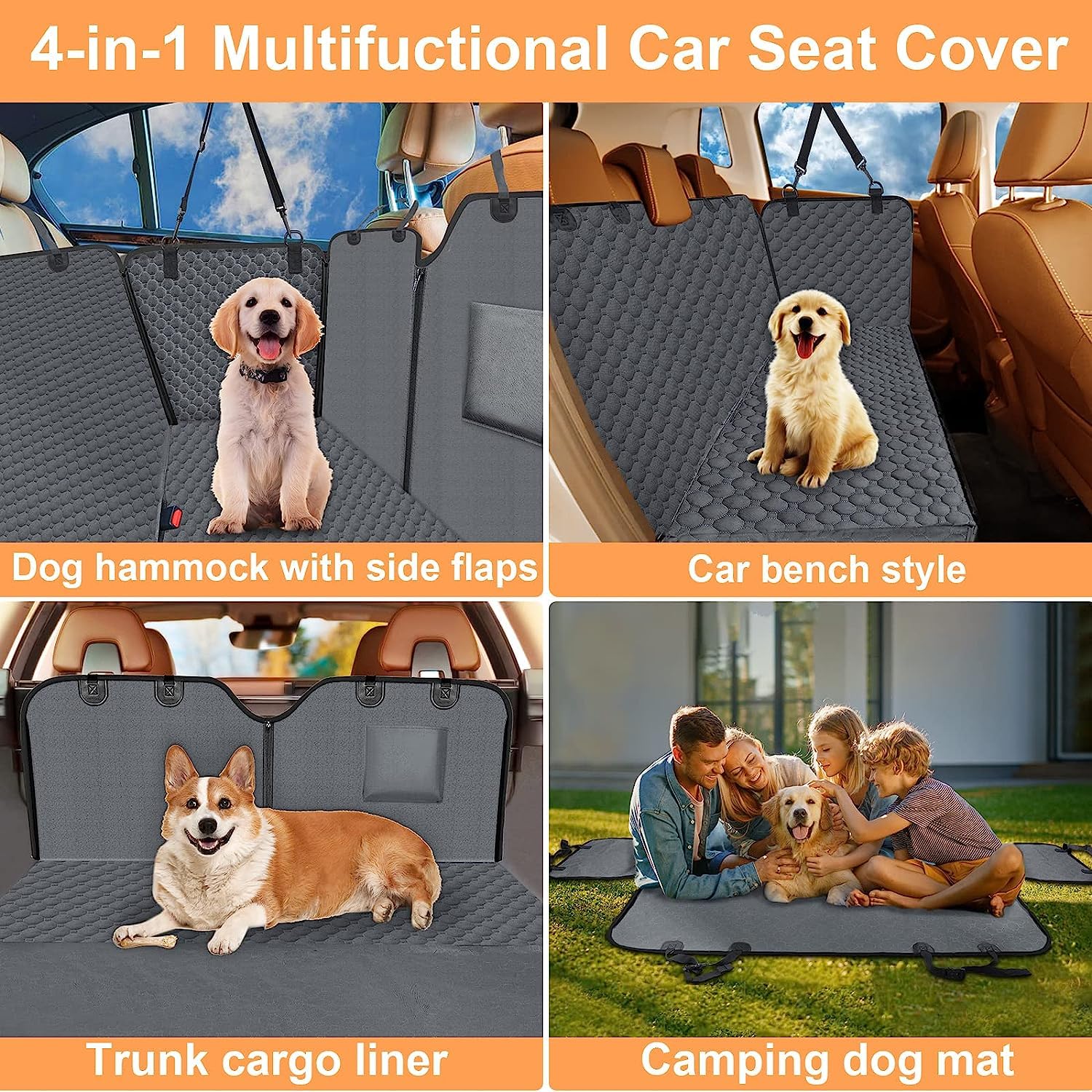 Mancro Dog Car Seat Cover, 2026 Upgraded 600D Heavy Duty Seat