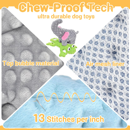 LECHONG No Stuffing Dog Toys for Aggressive Chewers, Squeaky Dog Toys