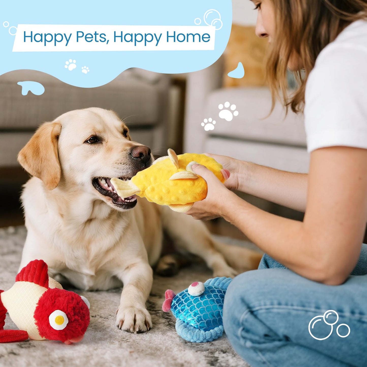 Nocciola Tough Dog Toys, Squeaky Dog Toys to Keep Dogs Busy with Toys