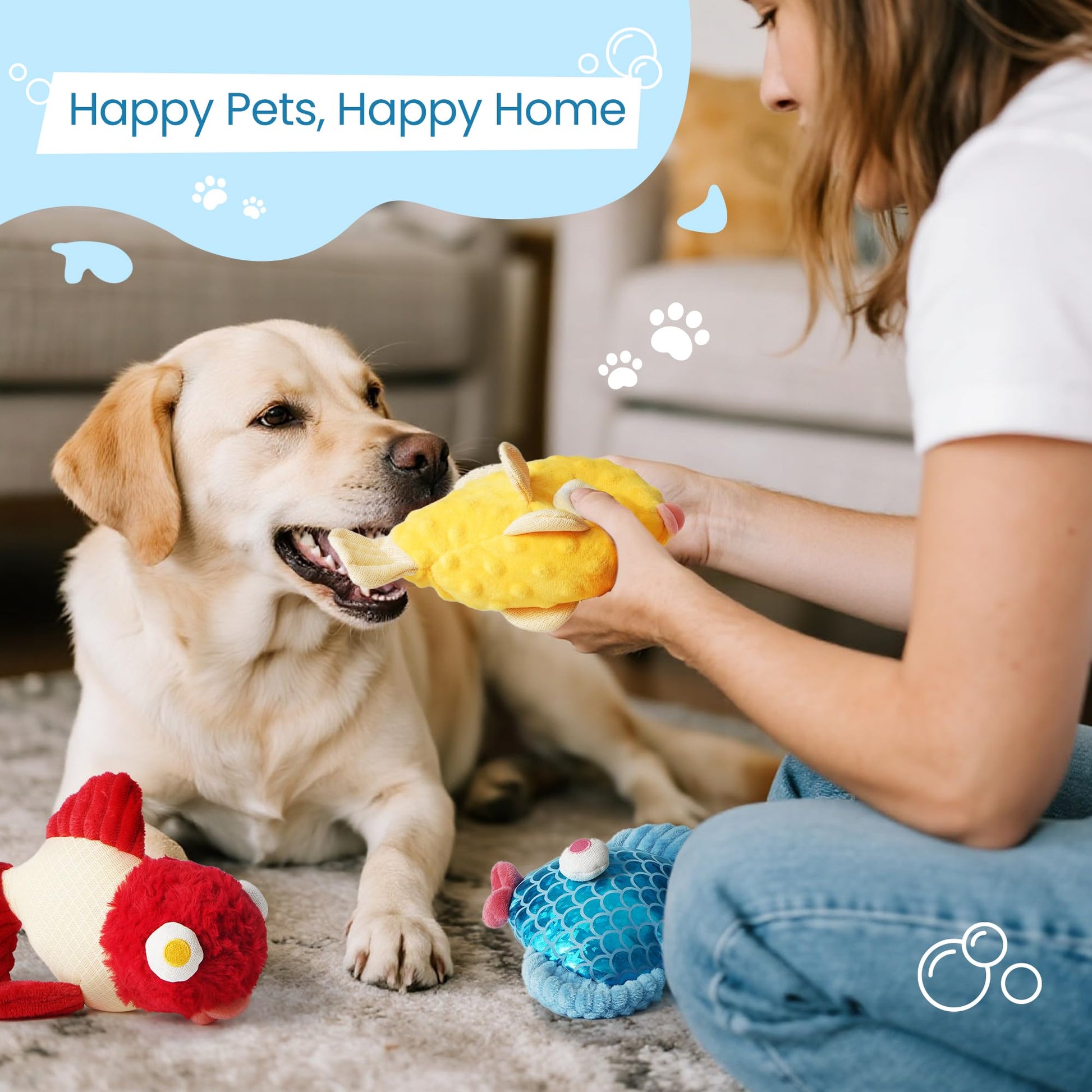 Nocciola Tough Dog Toys, Squeaky Dog Toys to Keep Dogs Busy with Toys