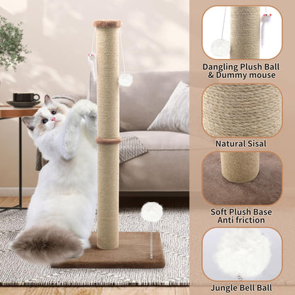 36'' Tall Cat Scratching Post, Large Sisal Scratch Post for Tower