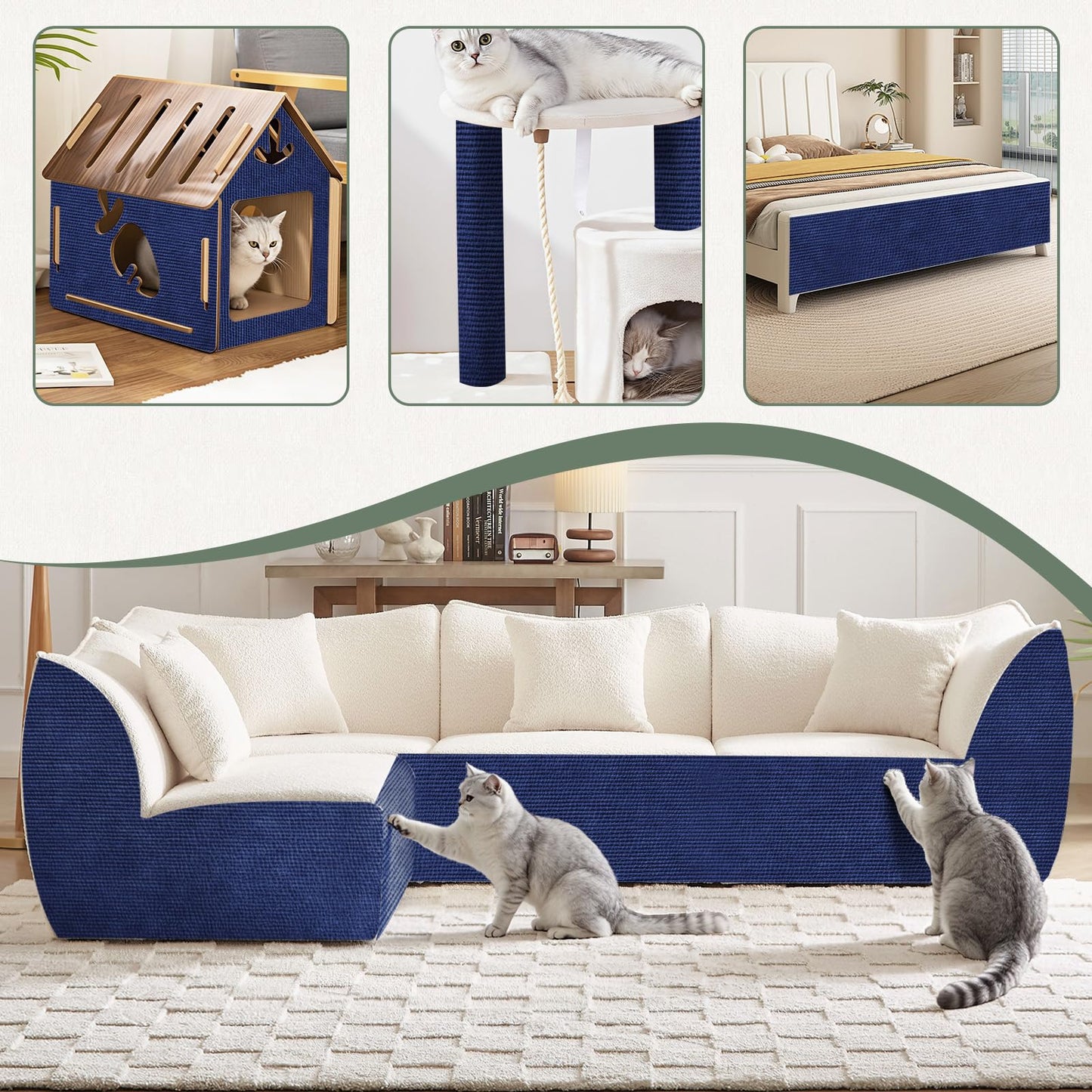 Cat Scratch Couch Protector x15.8" Self-Adhesive Furniture Bed