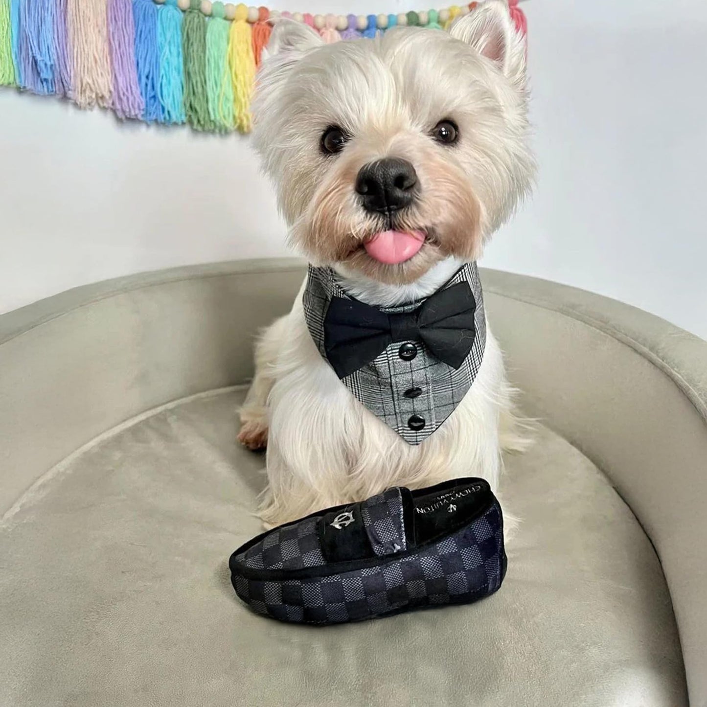 Haute Diggity Dog Chewy Vuiton Loafer Plush Squeaky Dog Toy