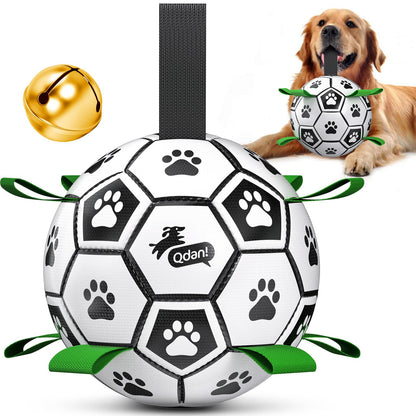QDAN Dog Soccer Balls Toy with Bell Inside, Outdoor Interactive Balls