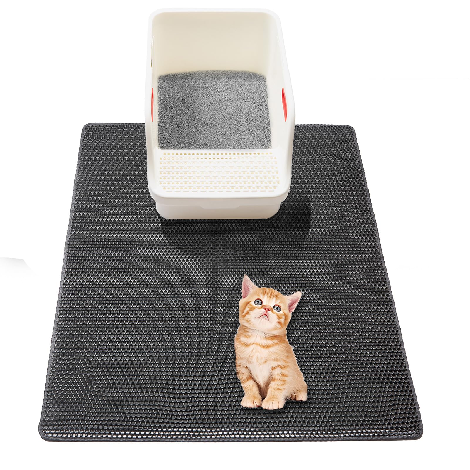 Large Cat Litter Box Mat, X 25" Litter Trapping Mat for indoor Mat