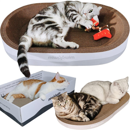 3PCS Extra Large Cat Scratcher Bed,Big Cats Box with Corrugated Pad