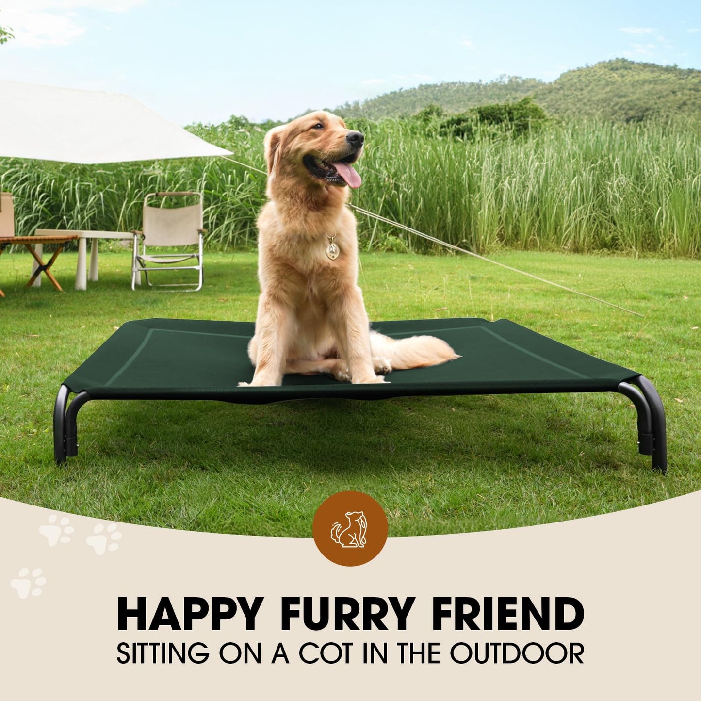 Elevated Dog Bed, Raised Outdoor Dog Bed for Medium Sized Bed