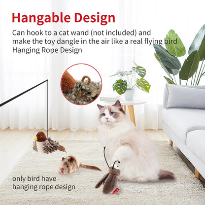 PETGEEK Gigwi Simulated Chirping Bird Cat Toy, Fake Feather