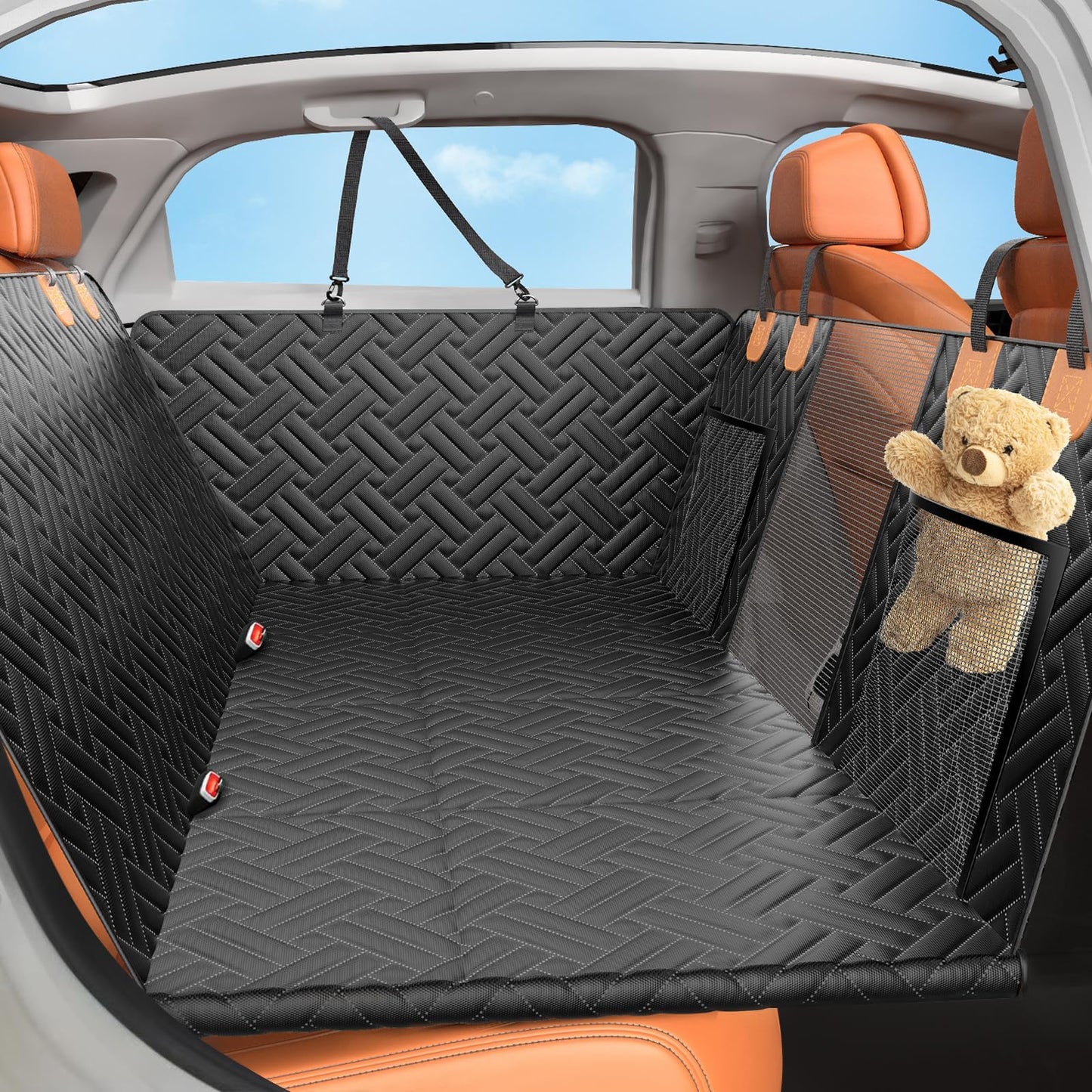LEHNI Back Seat Extender for Dogs,Hard Bottom Car Seat Cover