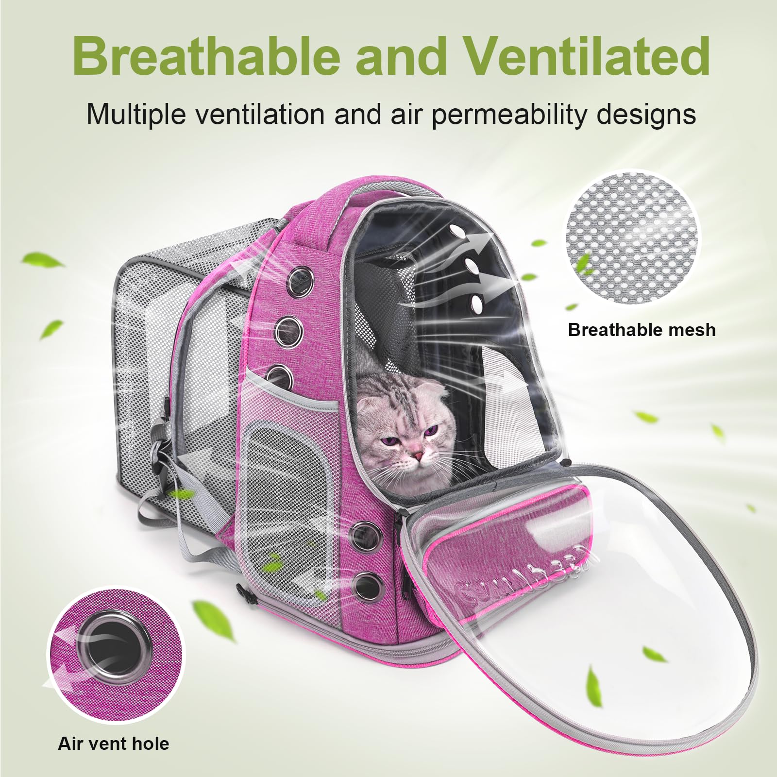 Cawypety Expandable Cat Backpack,Cat Bubble Backpack Carrier