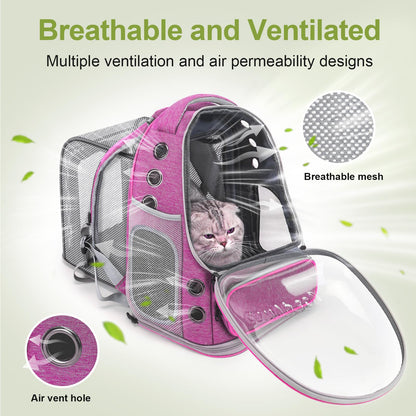 Cawypety Expandable Cat Backpack,Cat Bubble Backpack Carrier
