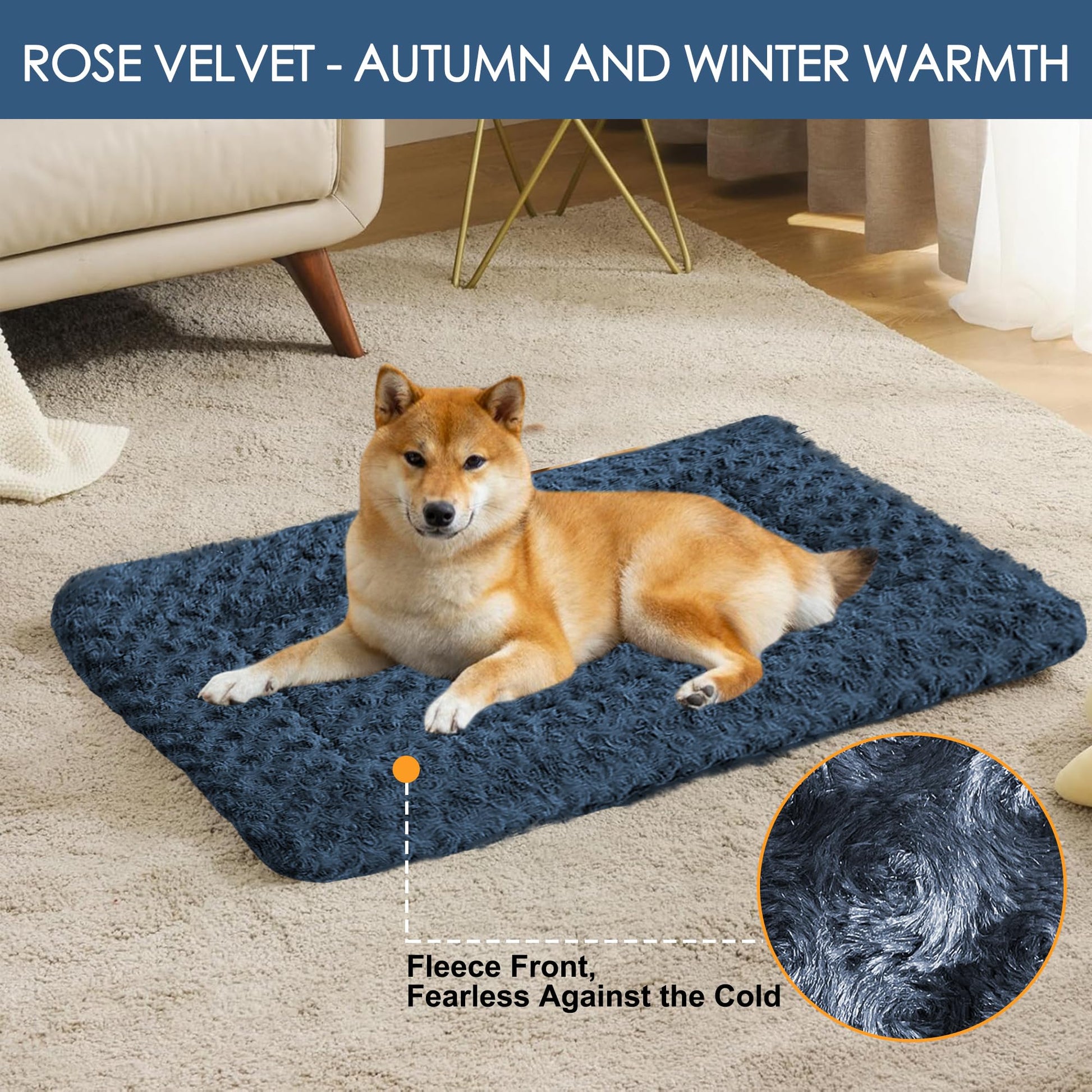 WITTOP Washable Dog Bed Plush Orthopedic Outdoor Crate Mat